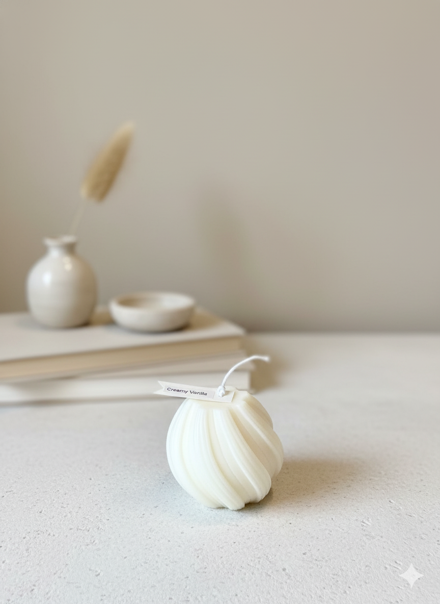 Ribbed Twirl Candle