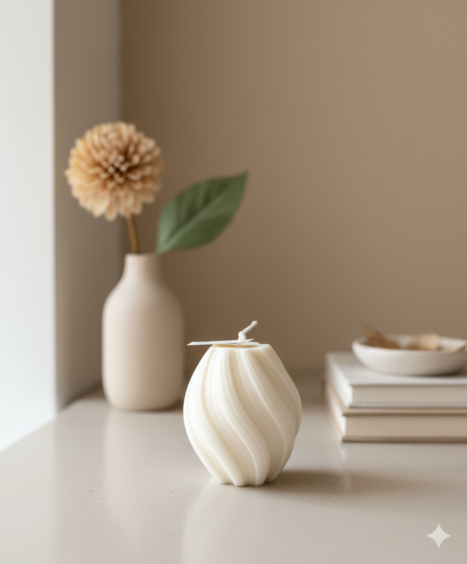 Ribbed Twirl Candle