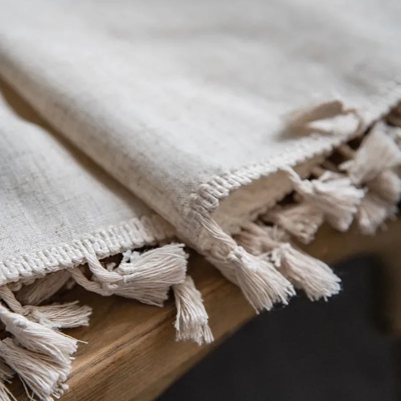 Linen Fringe Curtain Panel