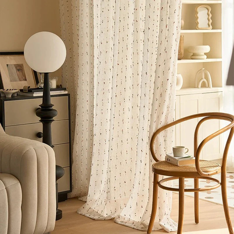 Linen Textures Sheer Curtains with Multi-color accents