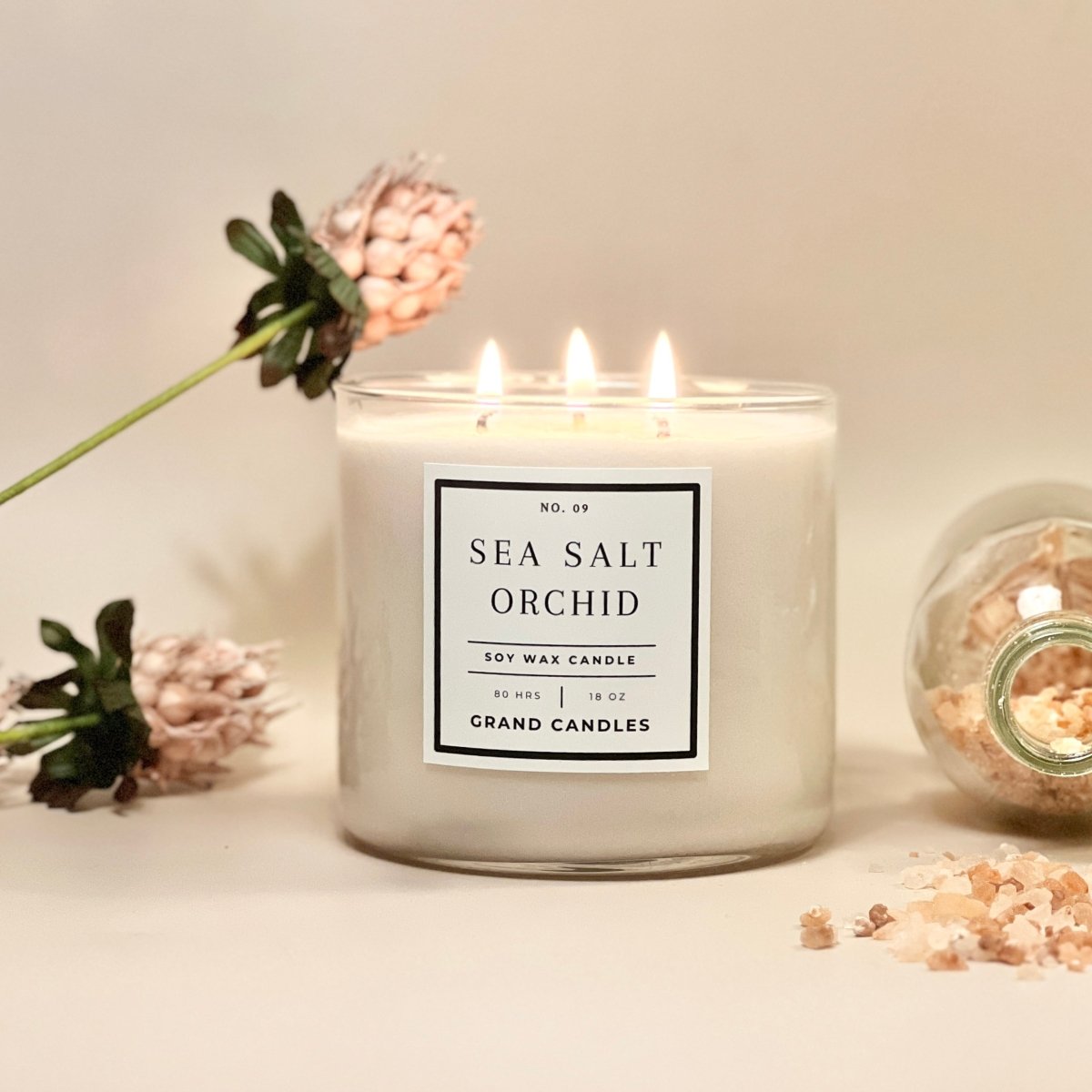 Sea Salt Orchid Candle - Poppy Natural
