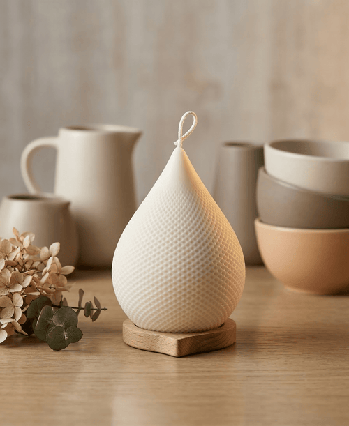 Teardrop Candle - Poppy Natural