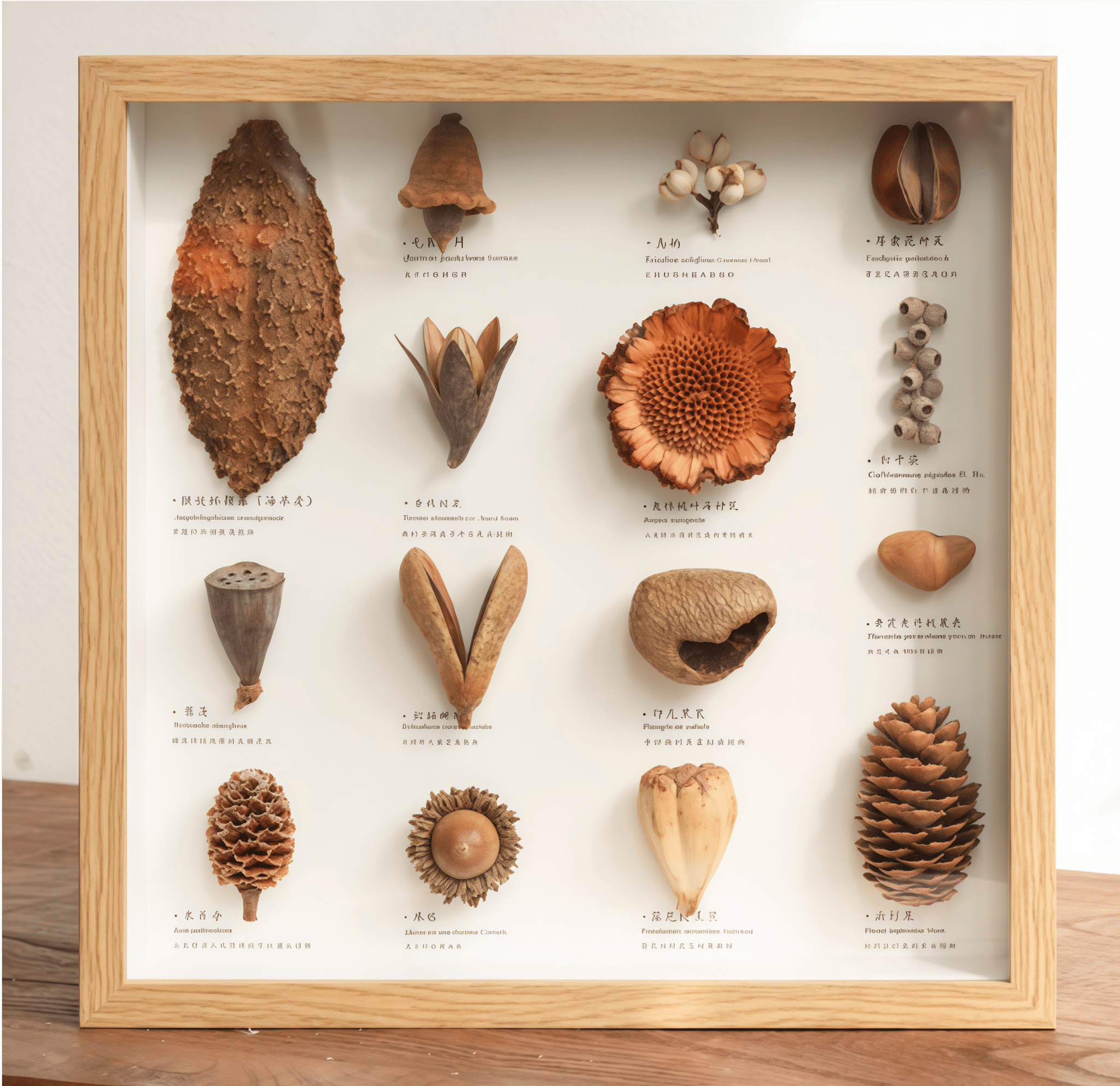 "The Rainforest Seed Vault" Tropical Specimen Shadow Box - Poppy Natural