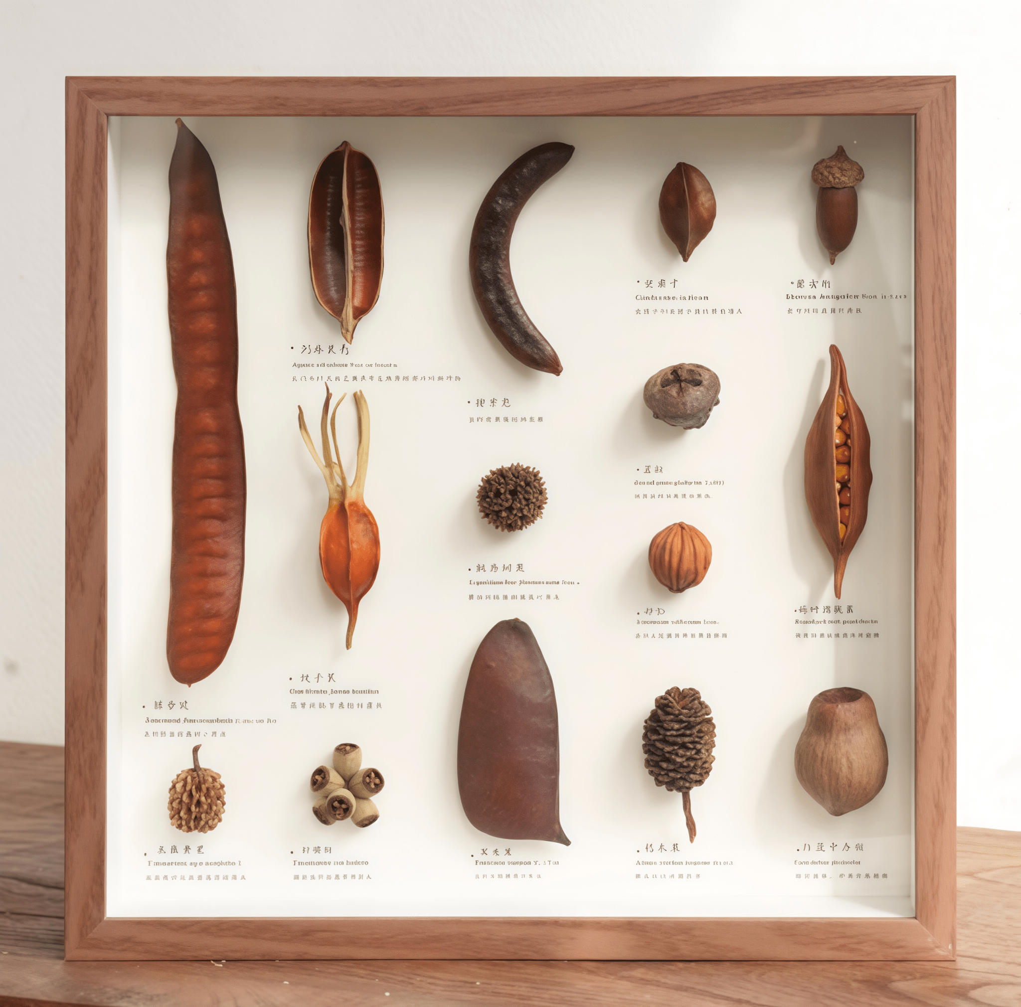 "The Rainforest Seed Vault" Tropical Specimen Shadow Box - Poppy Natural