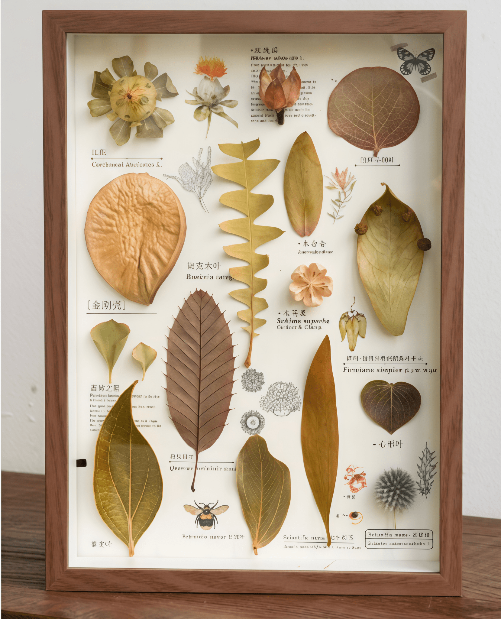 "The Rainforest Seed Vault" Tropical Specimen Shadow Box - Poppy Natural