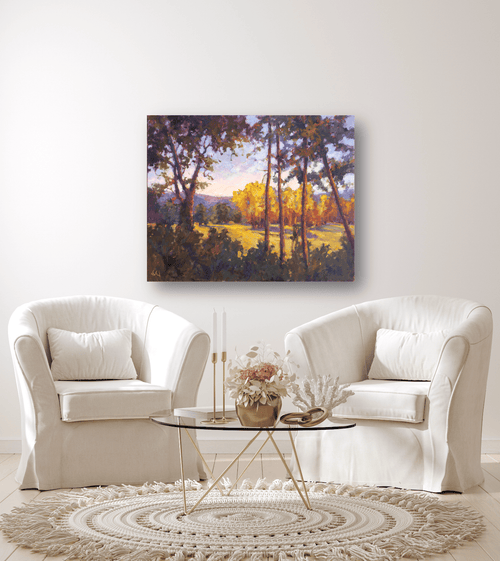 Through the Trees Artist Enhanced Canvas Print - Poppy Natural