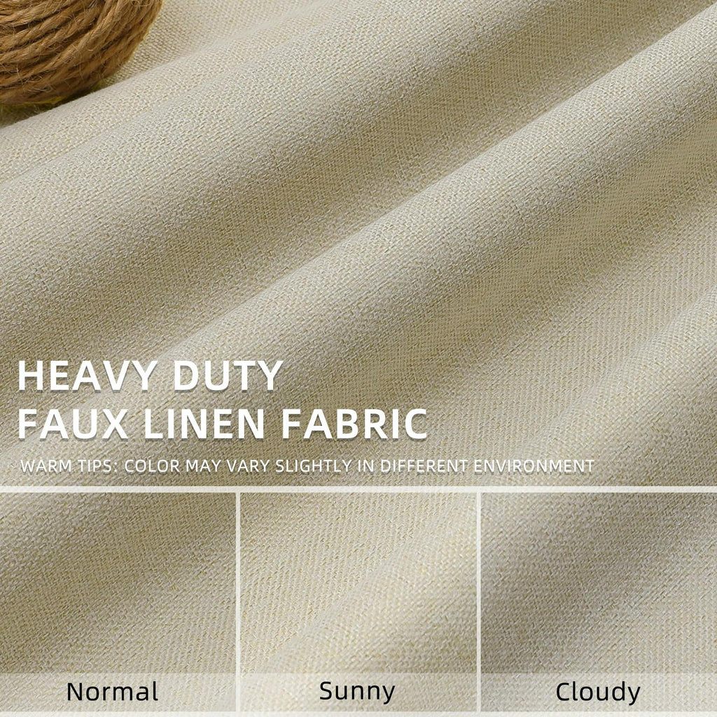 Pinch Pleated Blackout Linen Curtains — Greyish Beige
