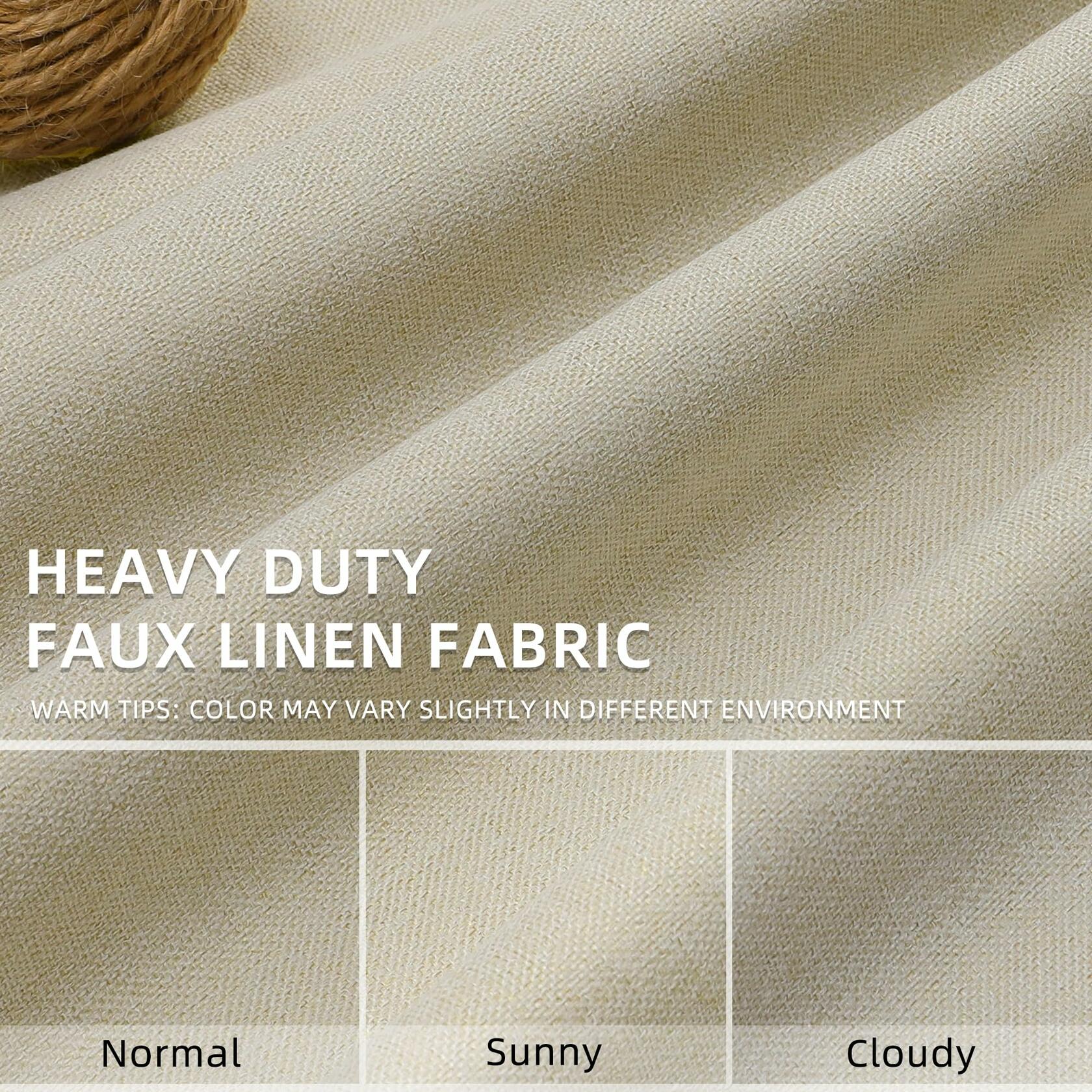 Pinch Pleated Blackout Linen Curtains — Greyish Beige